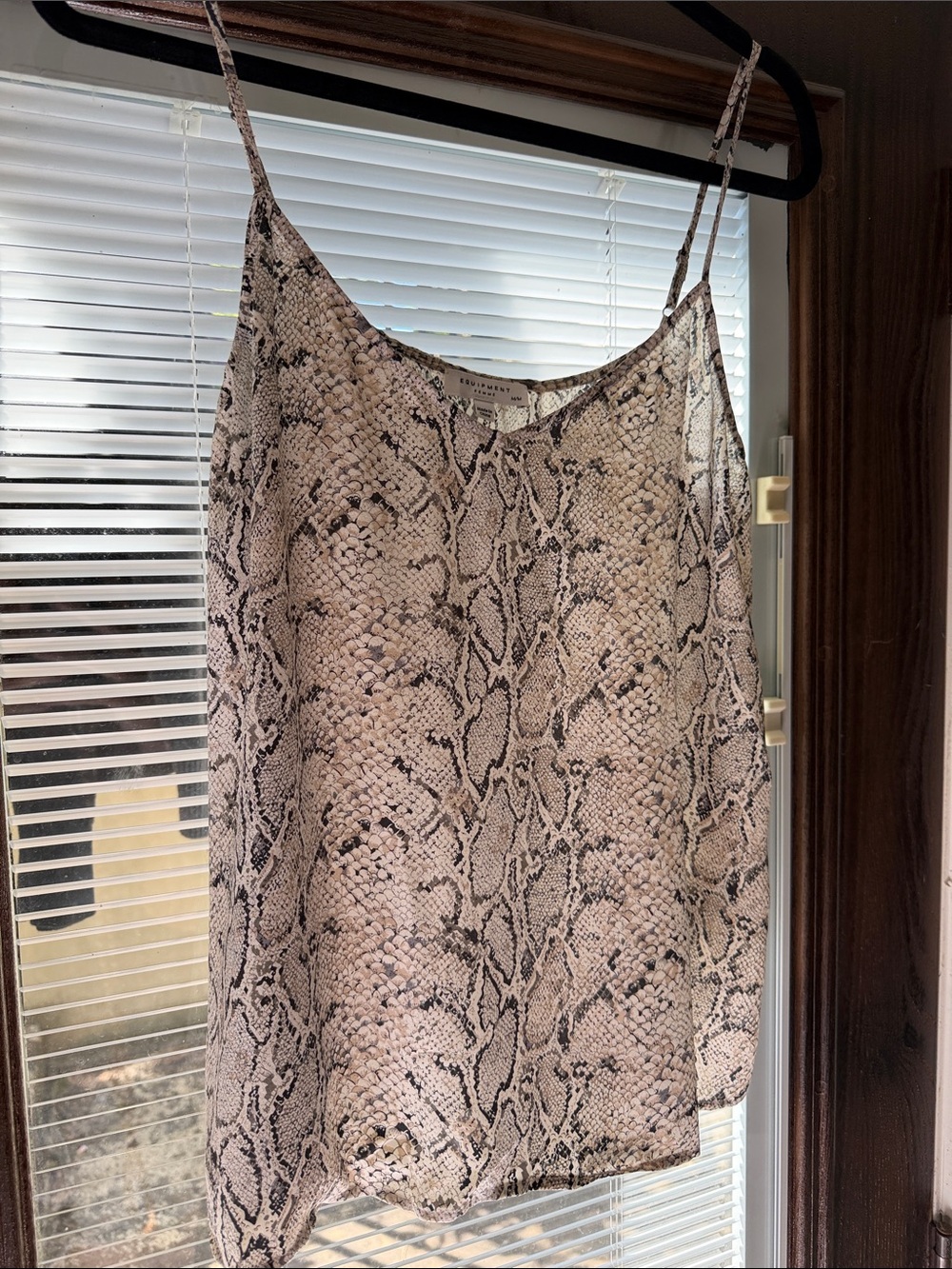 Equipment Snake-Print Camisole in Neutral Tones
